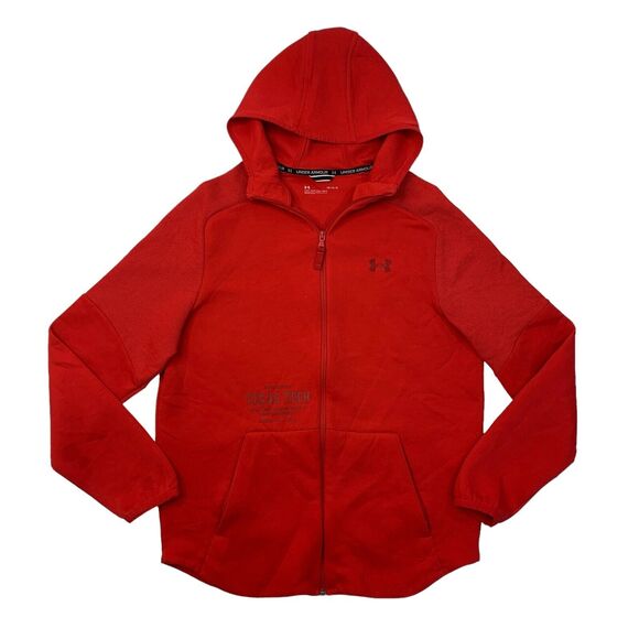 Under Armour Sweatshirt Mens L Large Red Full Zip Hoodie Texas Tech Red Raiders - Picture 1 of 14